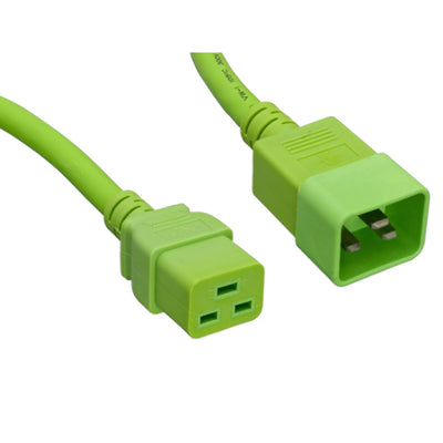 Heavy Duty Server Power Extension Cord, Green, C20 to C19, 12AWG/3C, 20 Amp