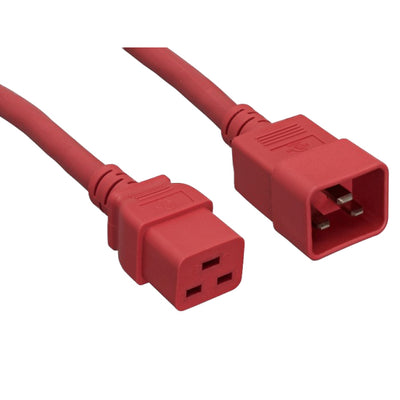 Heavy Duty Server Power Extension Cord, Red, C20 to C19, 12AWG/3C, 20 Amp