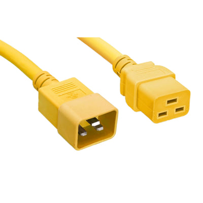 Heavy Duty Server Power Extension Cord, Yellow, C20 to C19, 12AWG/3C, 20 Amp