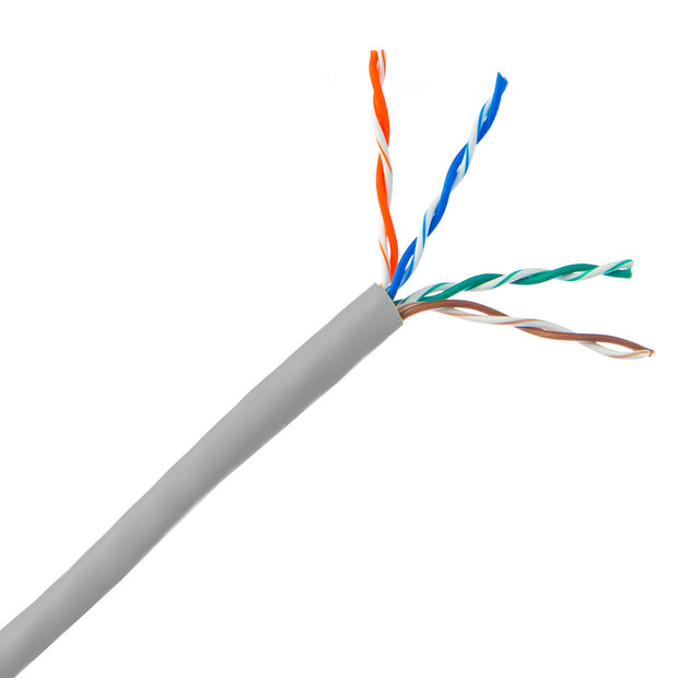 Cat5e Plenum Solid Copper Ethernet Cable, UTP (Unshielded Twisted Pair), CMP, 24 AWG, Pullbox, 1000 foot