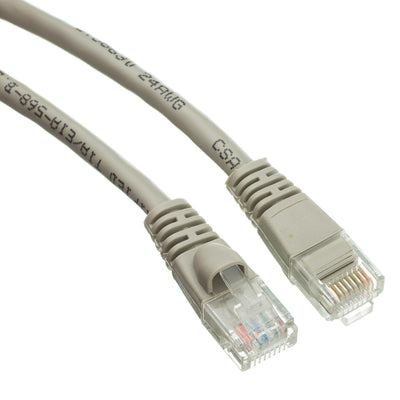 Cat5e Gray Copper Ethernet Patch Cable, Snagless/Molded Boot, POE Compliant