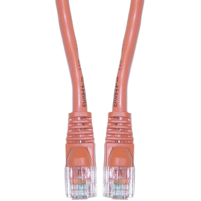 Cat6 Orange Copper Ethernet Crossover Cable, Snagless/Molded Boot