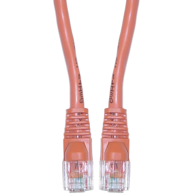 Cat5e Orange Copper Ethernet Crossover Cable, Snagless/Molded Boot