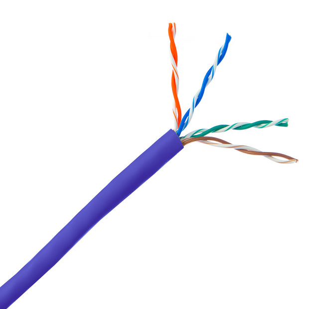 Cat5e Plenum Solid Copper Ethernet Cable, UTP (Unshielded Twisted Pair), CMP, 24 AWG, Pullbox, 1000 foot