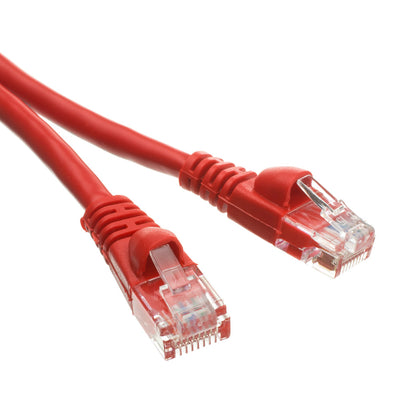 Cat5e Red Copper Ethernet Patch Cable, Snagless/Molded Boot, POE Compliant