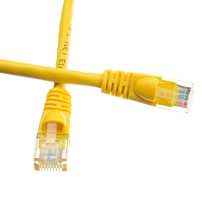 Cat5e Yellow Copper Ethernet Patch Cable, Snagless/Molded Boot, POE Compliant