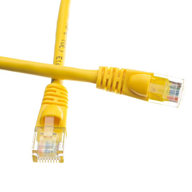 Cat5e Yellow Copper Ethernet Patch Cable, Snagless/Molded Boot, POE Compliant