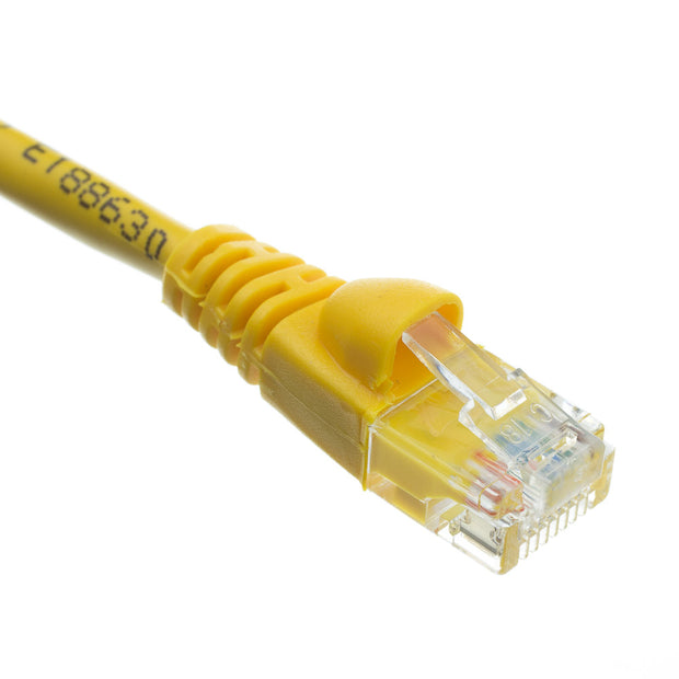 Cat5e Yellow Copper Ethernet Patch Cable, Snagless/Molded Boot, POE Compliant