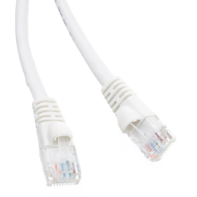 Cat5e White Copper Ethernet Patch Cable, Snagless/Molded Boot, POE Compliant