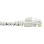 Cat5e White Copper Ethernet Patch Cable, Snagless/Molded Boot, POE Compliant