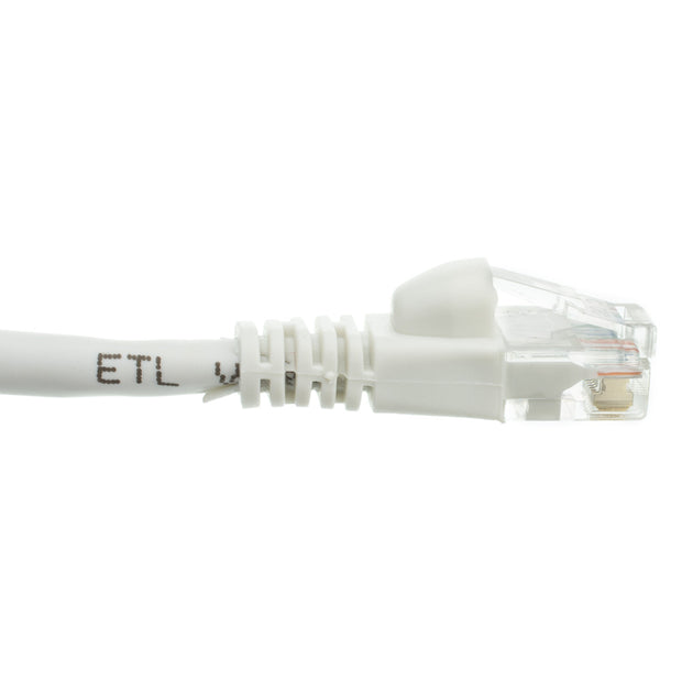 Cat5e White Copper Ethernet Patch Cable, Snagless/Molded Boot, POE Compliant