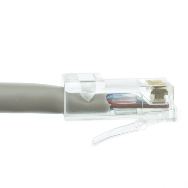 Cat5e Gray Copper Ethernet Patch Cable, Bootless, POE Compliant