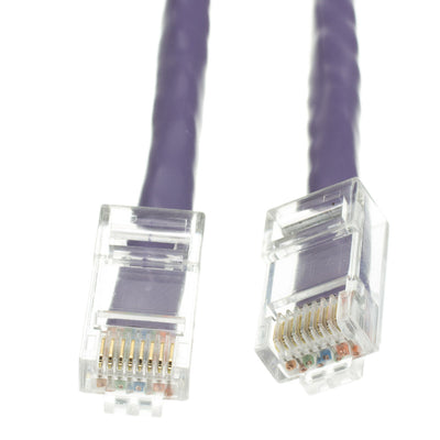 Cat5e Purple Copper Ethernet Patch Cable, Bootless, POE Compliant
