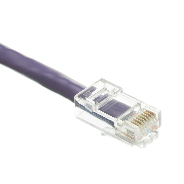 Cat5e Purple Copper Ethernet Patch Cable, Bootless, POE Compliant