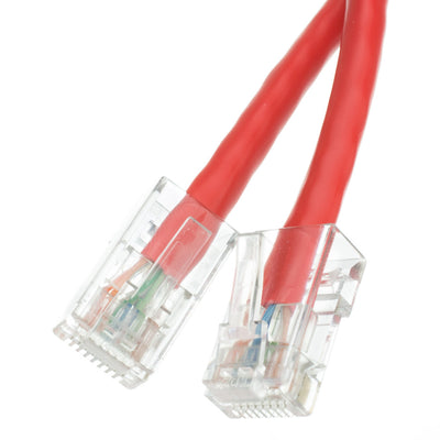 Cat5e Red Copper Ethernet Patch Cable, Bootless, POE Compliant