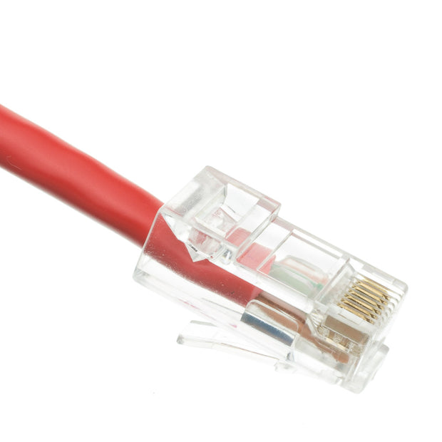 Cat5e Red Copper Ethernet Patch Cable, Bootless, POE Compliant