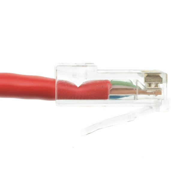 Cat5e Red Copper Ethernet Patch Cable, Bootless, POE Compliant