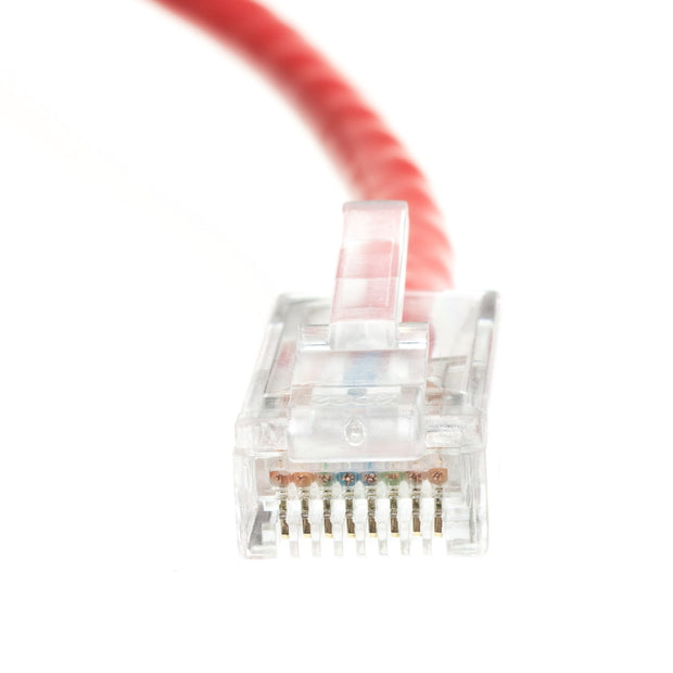 Cat5e Red Copper Ethernet Patch Cable, Bootless, POE Compliant