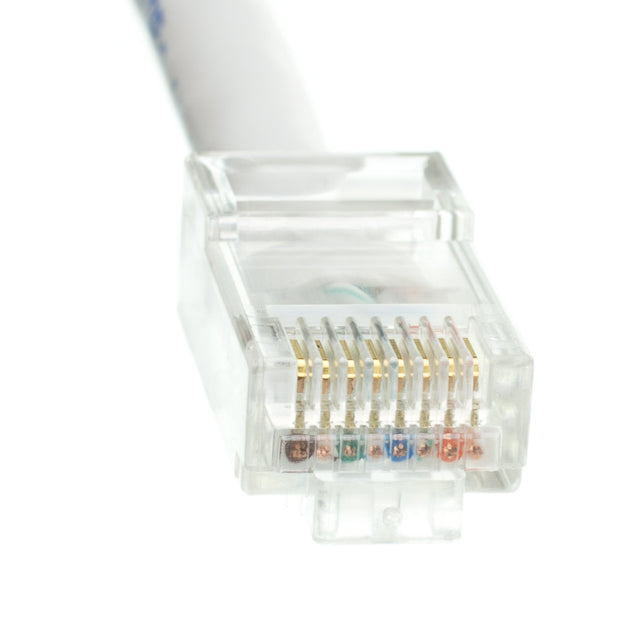 Cat5e White Copper Ethernet Patch Cable, Bootless, POE Compliant