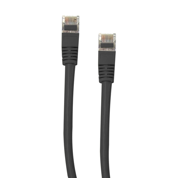 Shielded Cat5e Black Copper Ethernet Cable, Snagless/Molded Boot, POE Compliant