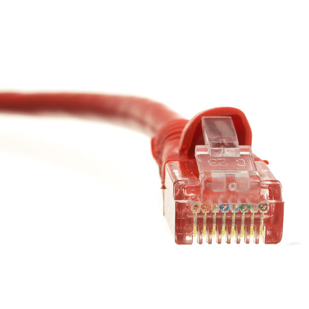 Cat6 Red Copper Ethernet Patch Cable, Snagless/Molded Boot, POE Compliant