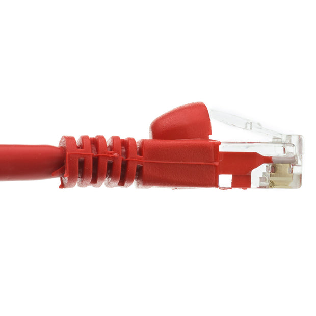 Cat6 Red Copper Ethernet Patch Cable, Snagless/Molded Boot, POE Compliant