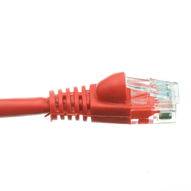 Cat6 Red Copper Ethernet Patch Cable, Snagless/Molded Boot, POE Compliant
