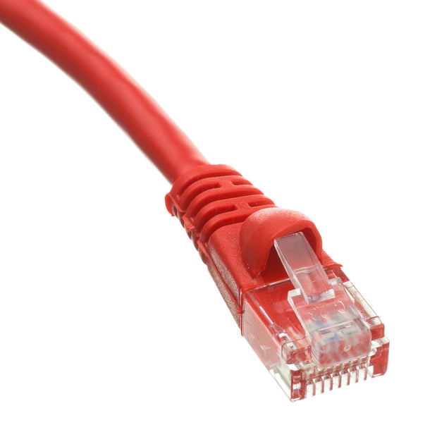 Cat6 Red Copper Ethernet Patch Cable, Snagless/Molded Boot, POE Compliant