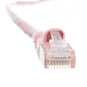 Cat6 Pink Copper Ethernet Patch Cable, Snagless/Molded Boot, POE Compliant