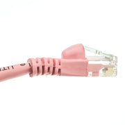 Cat6 Pink Copper Ethernet Patch Cable, Snagless/Molded Boot, POE Compliant