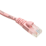 Cat6 Pink Copper Ethernet Patch Cable, Snagless/Molded Boot, POE Compliant