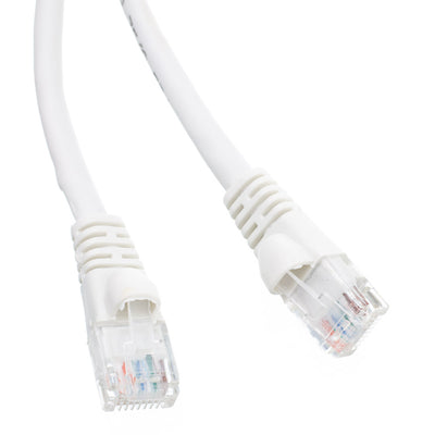 Cat6 White Copper Ethernet Patch Cable, Snagless/Molded Boot, POE Compliant