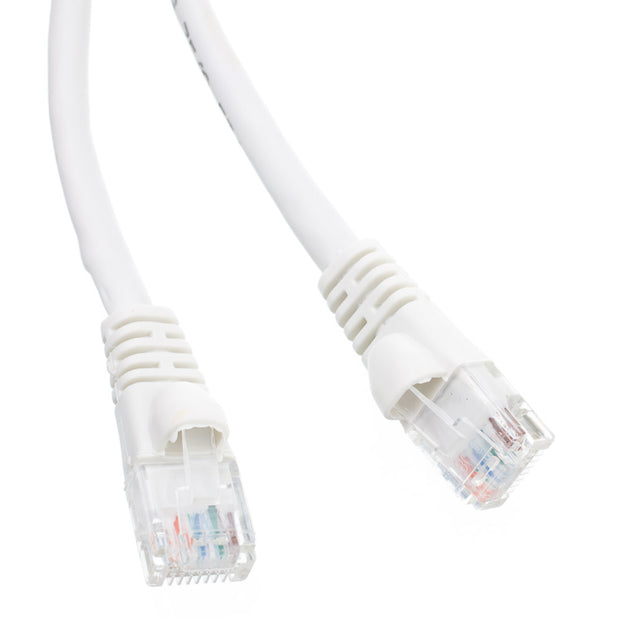 Cat6 White Copper Ethernet Patch Cable, Snagless/Molded Boot, POE Compliant