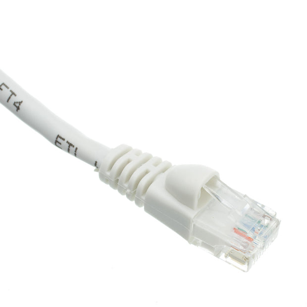 Cat6 White Copper Ethernet Patch Cable, Snagless/Molded Boot, POE Compliant