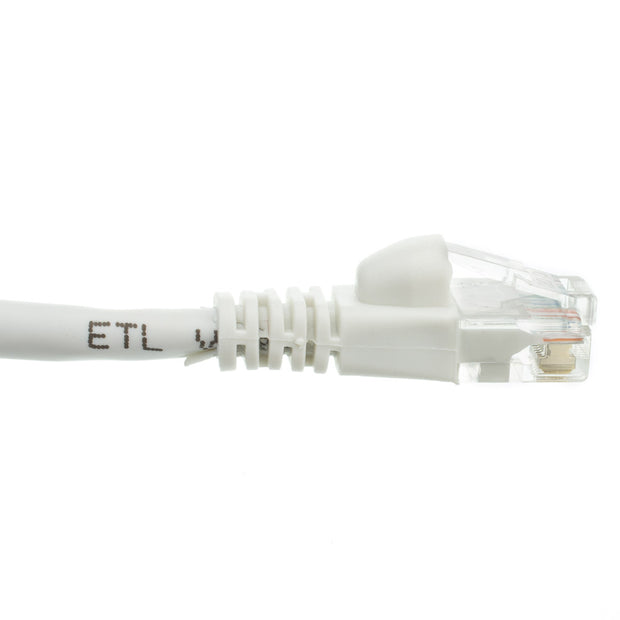 Cat6 White Copper Ethernet Patch Cable, Snagless/Molded Boot, POE Compliant