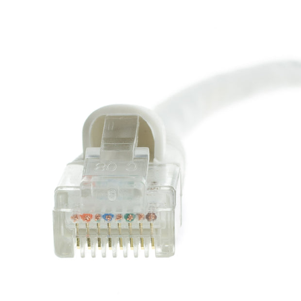 Cat6 White Copper Ethernet Patch Cable, Snagless/Molded Boot, POE Compliant