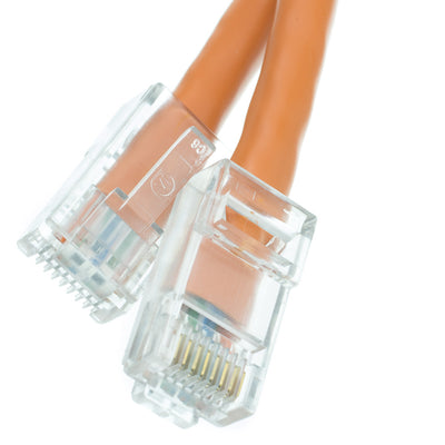 Cat6 Orange Copper Ethernet Patch Cable, Bootless, POE Compliant