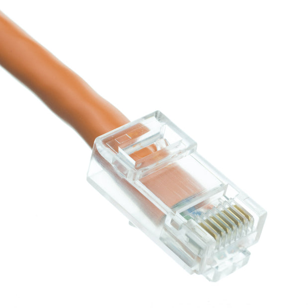 Cat6 Orange Copper Ethernet Patch Cable, Bootless, POE Compliant