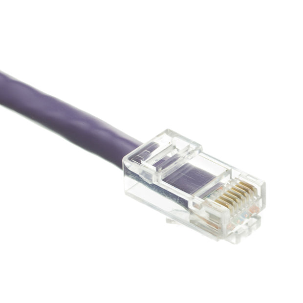 Cat6 Purple Copper Ethernet Patch Cable, Bootless, POE Compliant