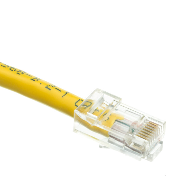 Cat6 Yellow Copper Ethernet Patch Cable, Bootless, POE Compliant