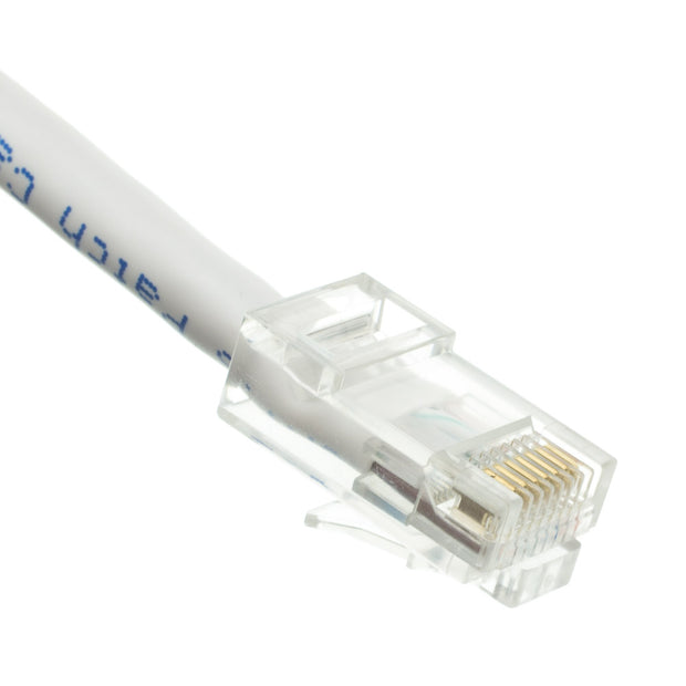 Cat6 White Copper Ethernet Patch Cable, Bootless, POE Compliant
