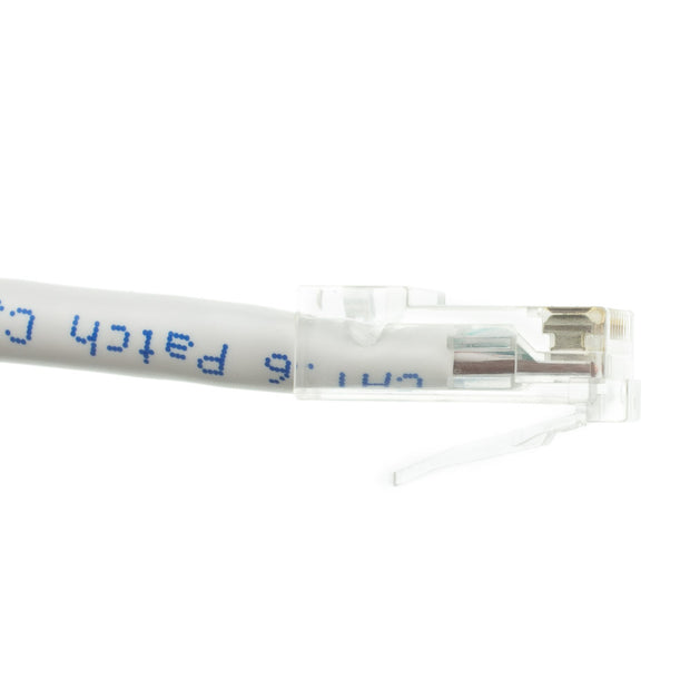 Cat6 White Copper Ethernet Patch Cable, Bootless, POE Compliant
