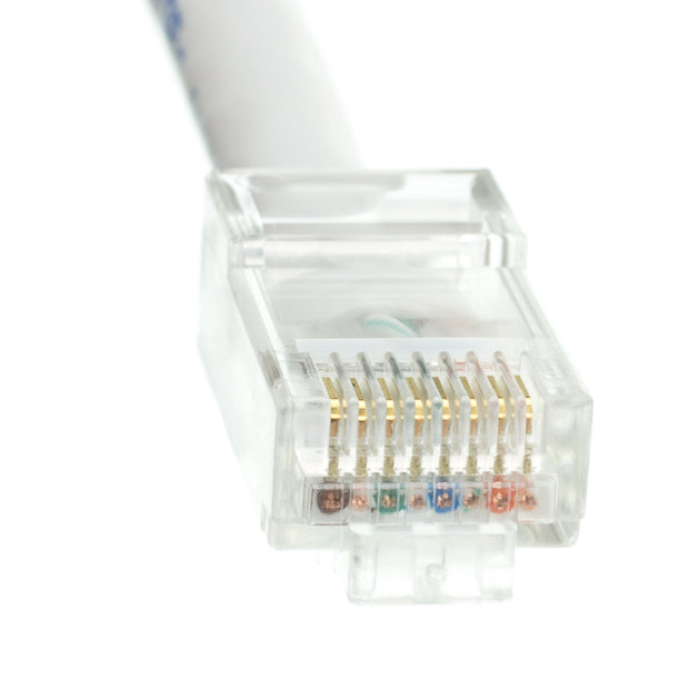 Cat6 White Copper Ethernet Patch Cable, Bootless, POE Compliant
