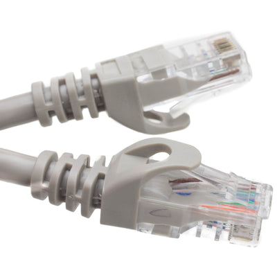 Cat6 Gray Copper Ethernet Patch Cable, Finger Boot, POE Compliant, 10 foot