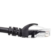 Cat6 Black Copper Ethernet Patch Cable, Finger Boot, POE Compliant, 6 inch