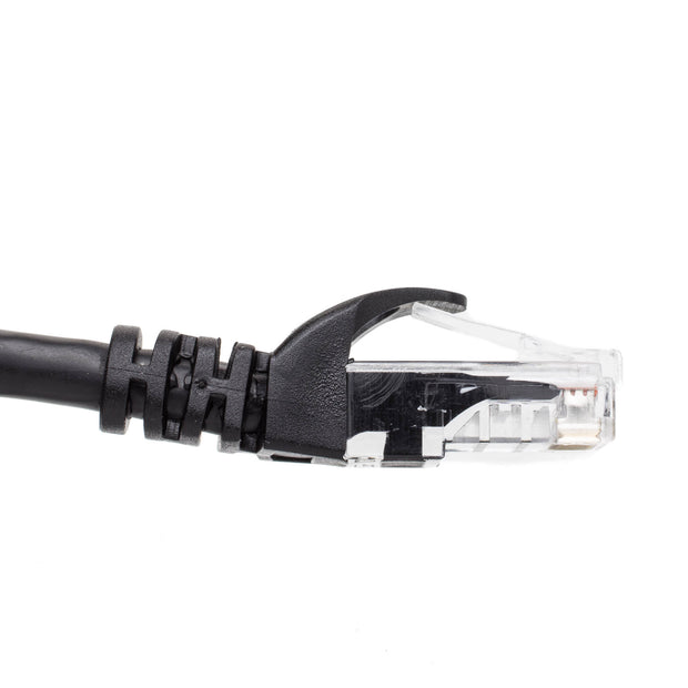 Cat6 Black Copper Ethernet Patch Cable, Finger Boot, POE Compliant, 6 inch