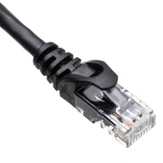 Cat6 Black Copper Ethernet Patch Cable, Finger Boot, POE Compliant, 6 inch