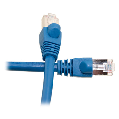 Shielded Cat6 Blue Ethernet Patch Cable, 24 AWG Stranded Copper, POE Compliant, Snagless/Molded Boot