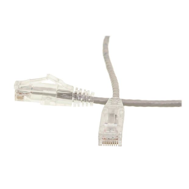 Cat6 Gray Slim Ethernet Patch Cable, Snagless/Molded Boot
