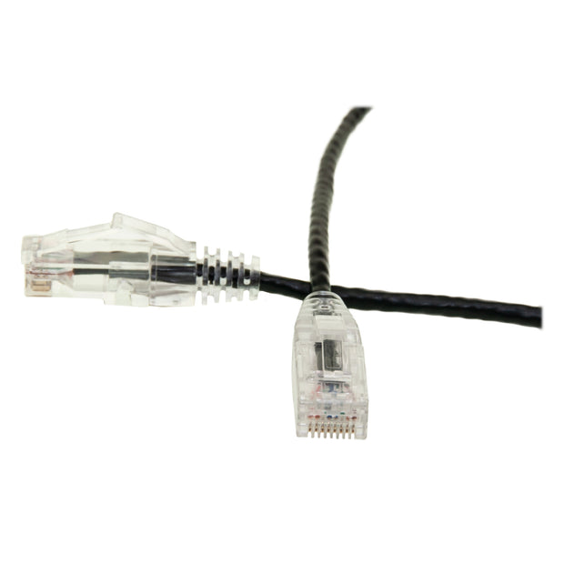 Cat6 Black Slim Ethernet Patch Cable, Snagless/Molded Boot